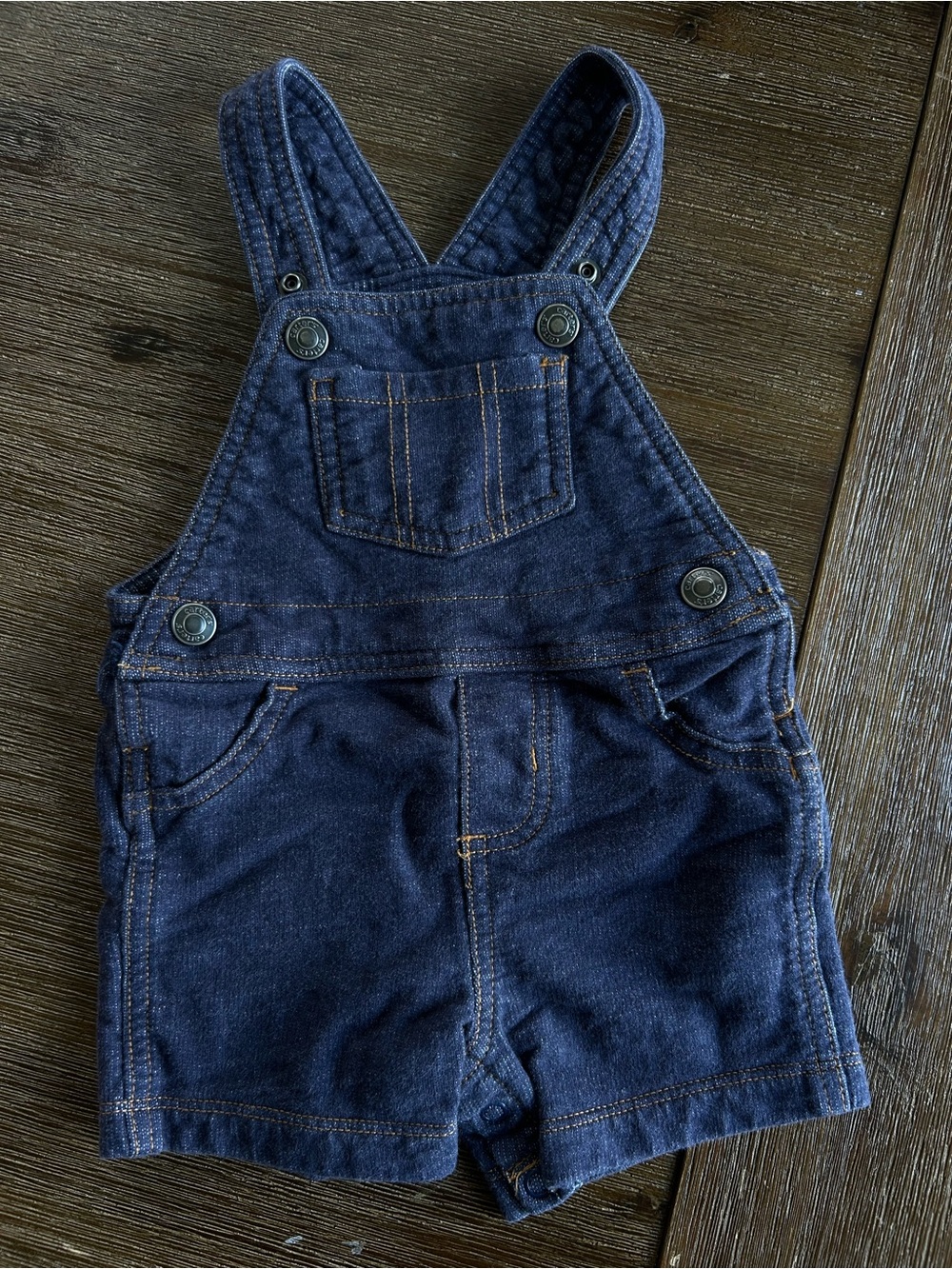 Carter’s Infant Dark Blue Denim Short Overalls (9M)